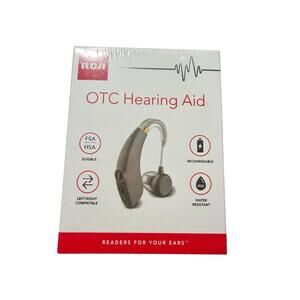 RCA OTC Hearing Aid Rechargeable Left/Right Compatible Water Resistant FSA HSA